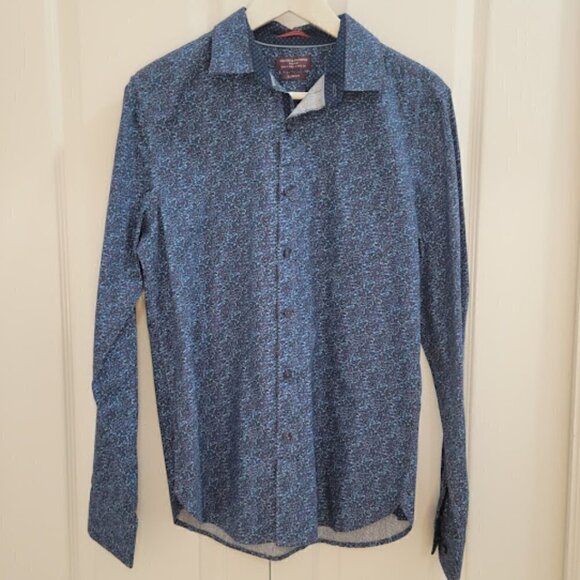 Denim & Flower Ricky Singh Long Sleeve Blue Floral Button-Down Collared Shirt - Picture 10 of 10